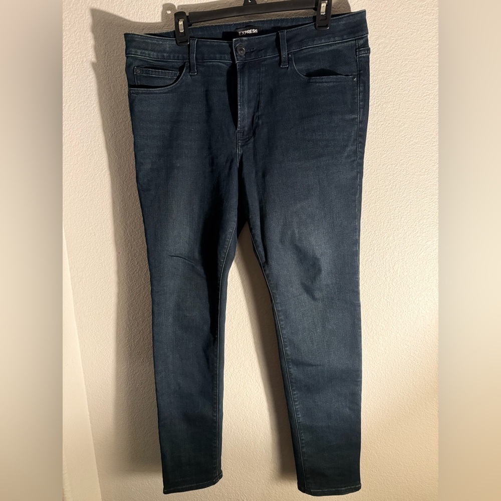 Express Men's Deep Indigo Skinny Jeans Size 33x30